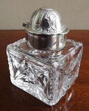 Hallmarked Silver topped Inkwell 1988