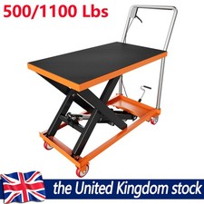 Hydraulic Lift Table Cart 500/1100Lbs Manual Single Scissor Lift Table Orange
