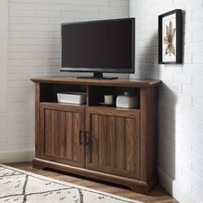 Centurion Supports SAVANNAH True-Corner-Friendly Walnut 6-Shelf Luxury Cabinet