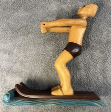 Hand Carved Wooden Water Skier