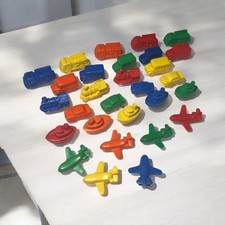 Lot of 29 Rubber erasers from the 1970's cars, Plane, Fire Engine, Bus, Tub Boat