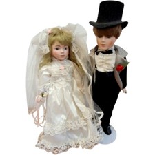 Bride Leonado Collection & Groom Alberon Porcelain Wedding doll Set Collectible