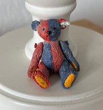 2003 Steiff Pewter Miniature Harlequin jointed Teddy Bear , retired.