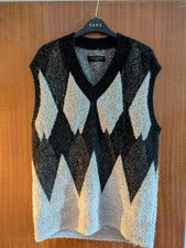 Mens Allsaints Sweater Vest Diamond Argyle XSmall