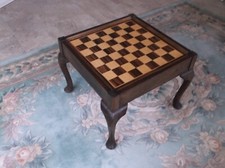 large antique inlaid chess table, antique furniture chess table