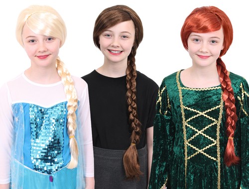 Girls plait wig brown red - plait,
