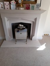 Antique Brass Fireplace Screen Mirror Front