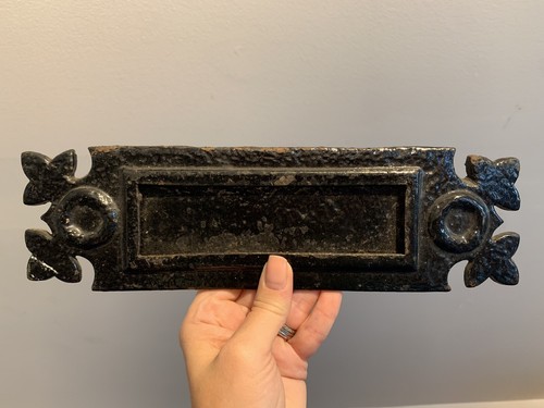 Vintage cast iron letterbox - vintage,