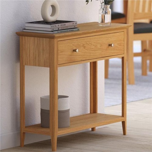 Solid oak console hall table - console,