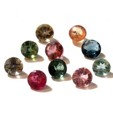 "10Pcs Natural Multicolour Round Cut Gemstones Emerald Sapphire Rhodolite Tourma