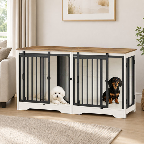 Double dog crate - dog, furniture