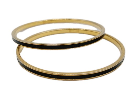 Evoke bangle black enamel gold - evoke,