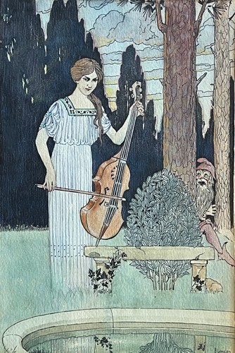 Art nouveau watercolor - art,
