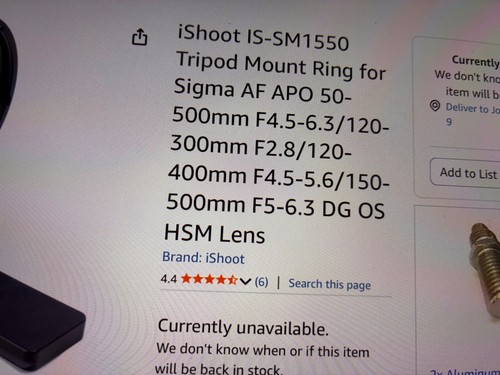 Sigma tripod mount - ring, sm