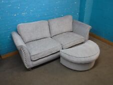 SCS SPARK - QUALITY USED WIDE GREY FABRIC 3 SEATER SOFA WITH STOOL - MORE LISTED