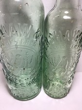 Nice Large & Small BIRD IN TREE pictorial Old GATESHEAD & LEADGATE Bottles