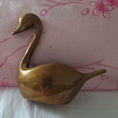 Brass swan bird - swan,