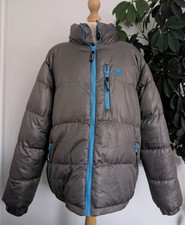 Airwalk Retro Skater Grey Puffer Jacket Blue Trim Extra Large VGC