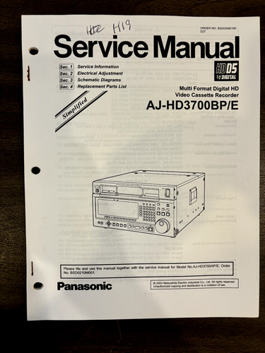 Panasonic hd3700 - panasonic, aj-hd3700