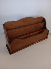 VINTAGE ART DECO OAK LETTER RACK / DOCUMENT TIDY LARGE A4+ SIZE PERFECT DESK TOP