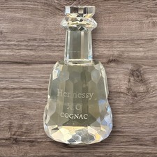 Hennessy XO Cognac Crystal Glass Bottle Paperweight 3.75” Etched Heavy Decor