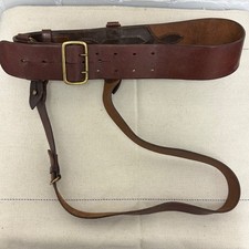 VINTAGE SAM BROWNE - Waist: 29-34" , Brown Leather Belt Officers , British Army