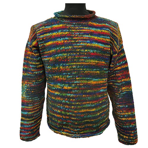 Hand knitted tie dye rainbow - tie,