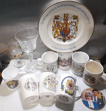 Job Lot Bundle Princess Diana Wedding Commemorative Mugs Glasses Plate. UK ONLY.