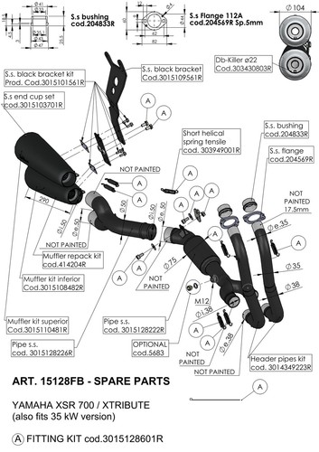 Exhaust pipe spare part set