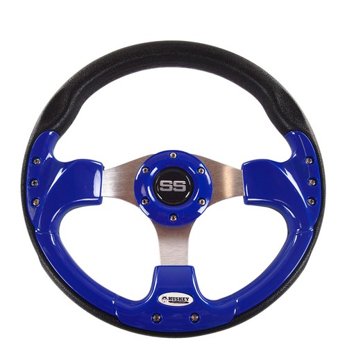 Blue golf cart steering wheel - blue,