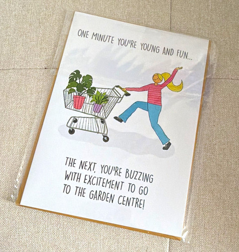 Humorous folded greeting card - greeting,