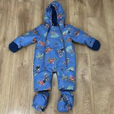 Baby Boy Joules 3/6 Months Blue Boys Transport Warm Winter Snowsuit All In One