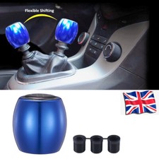 UK Lift up Reverse Aluminium MT Car Gear Knob Knob 5/6 Speed Gear Sticker Blue