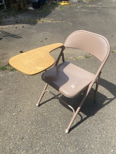 Vintage school desk attached - school,