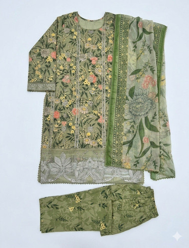 Maria inspired green floral - b,