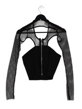 The Ragged Priest Women's Top UK 12 Black 100% Polyester Cropped