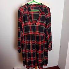 Zara Red tartan Dress Women's