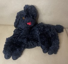 Vintage Black Poodle Dog Soft Plush Pyjama Case. Red Interior. Very Sweet