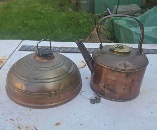 Antique copper camping kettle - antique,