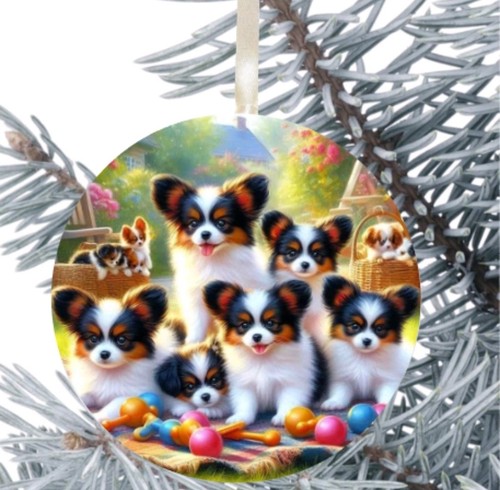 Papillon dog hanging bauble - papillon,