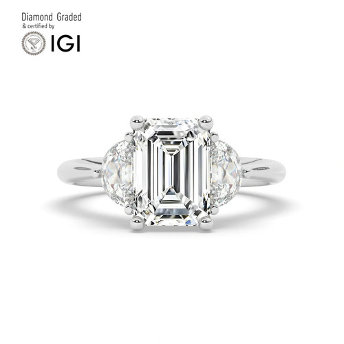 Emerald diamond trilogy - diamond, ring