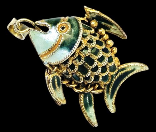 Vintage silver gilt enamel - silver,