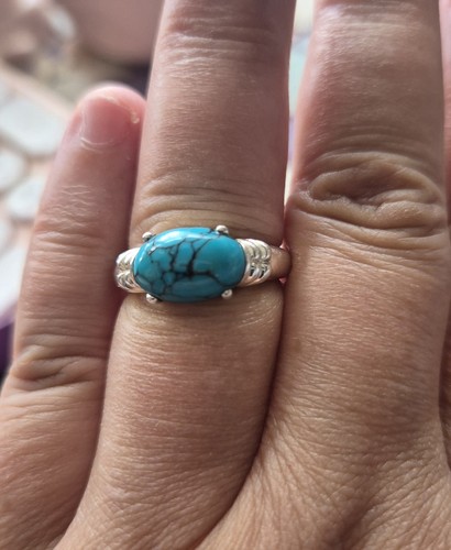 Qvc turquoise ring size p - ring,