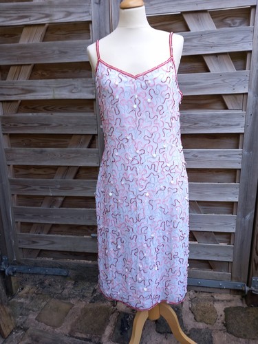 White pink sequin - pink, dress