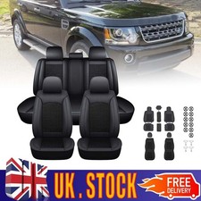 For Land Rover Full Set Pu Leather Car 5 Seat Covers Deluxe Padded Cushion Cover