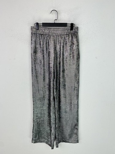 Zara silver metallic wide leg - metallic,