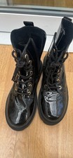 H&M Girls Black Patent Boots