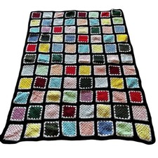 Vtg Crochet Afghan Throw