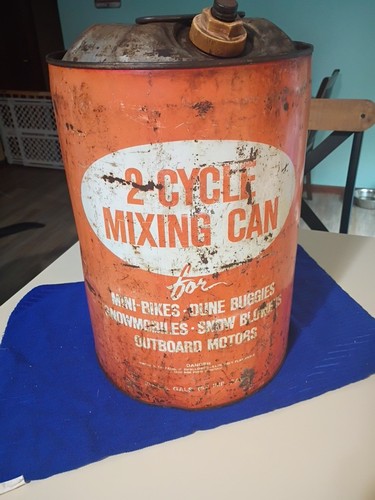 Vintage gasoline mixing can - vintage,