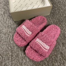 Balenciaga Pink Fur Slides